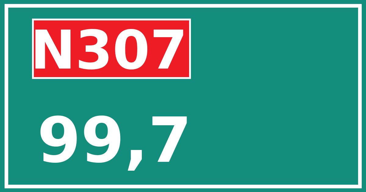 Hectometerbord N307 99,7