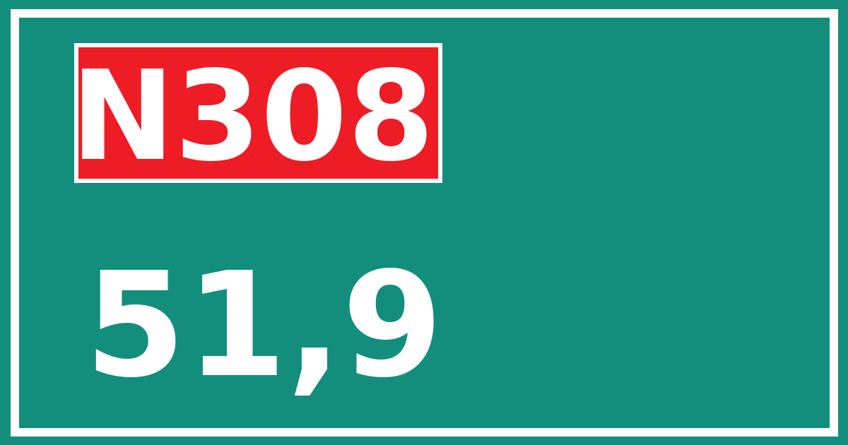 Hectometerbord N308 51,9