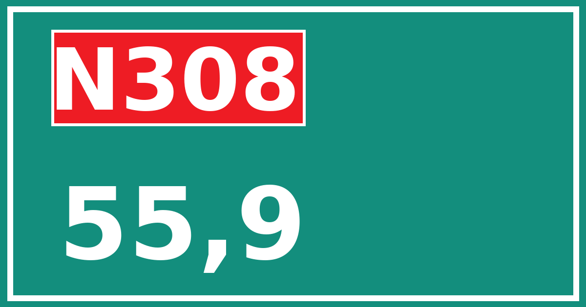 Hectometerbord N308 55,9