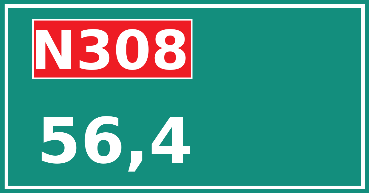 Hectometerbord N308 56,4