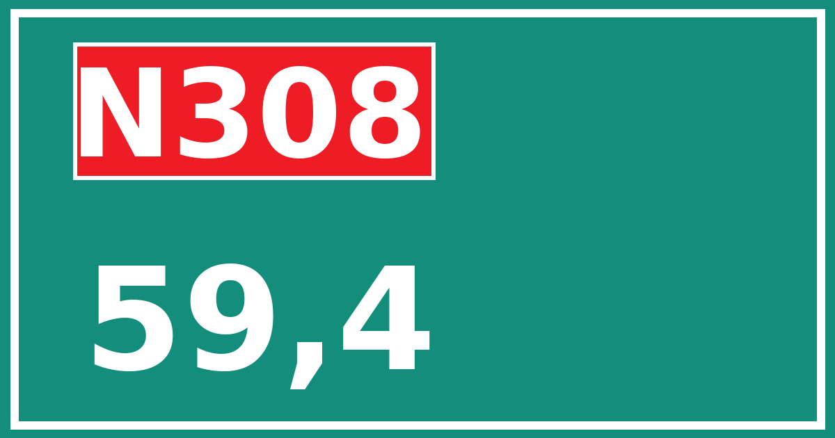 Hectometerbord N308 59,4