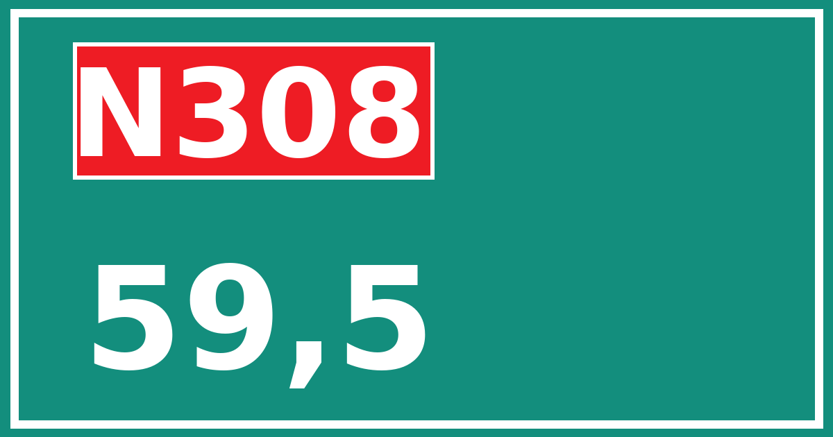 Hectometerbord N308 59,5
