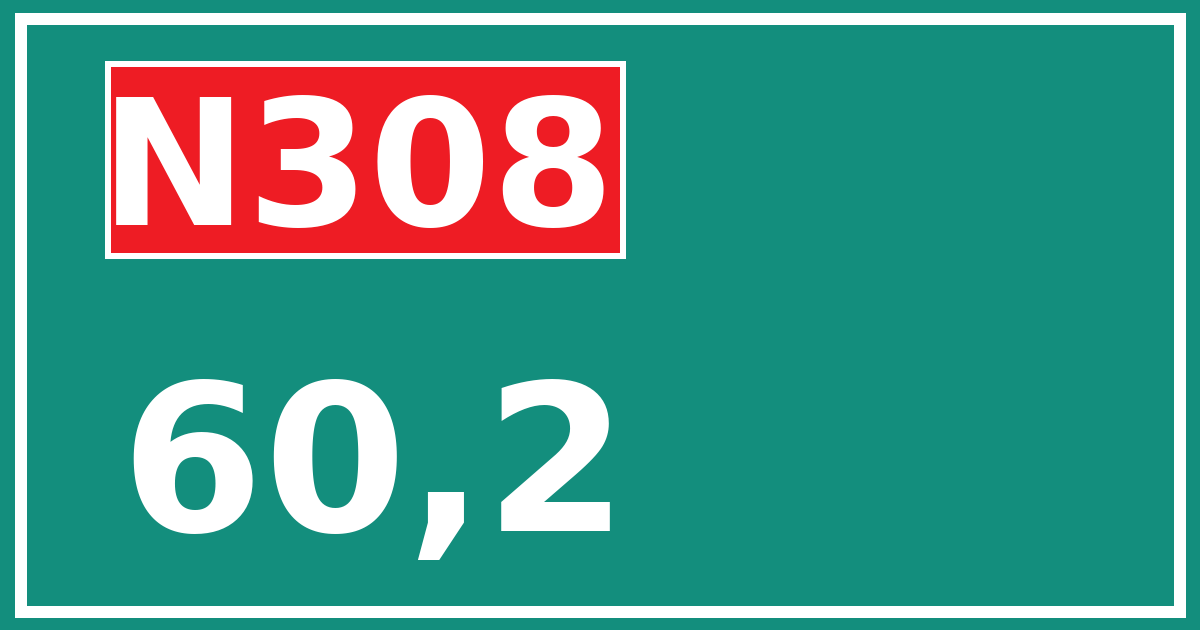 Hectometerbord N308 60,2