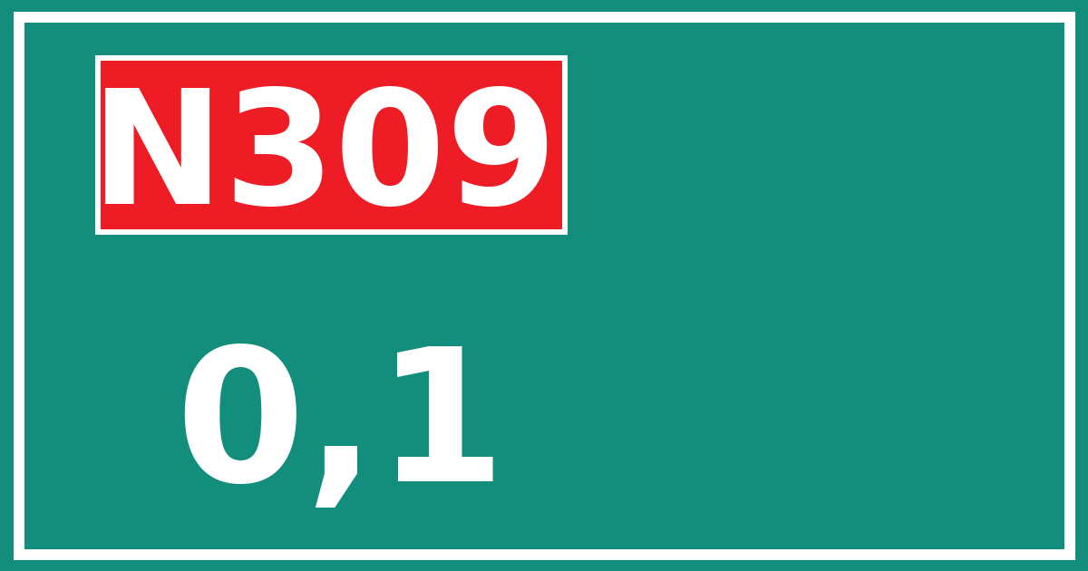 Hectometerbord N309 0,1