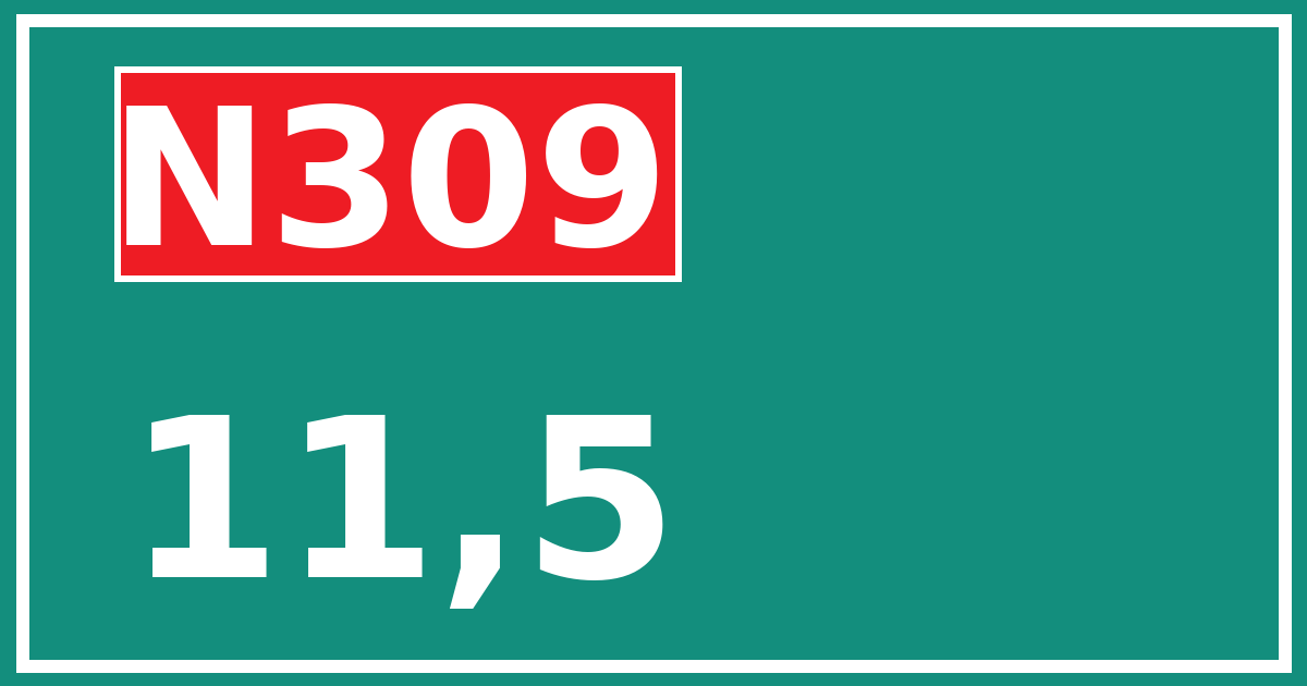 Hectometerbord N309 11,5