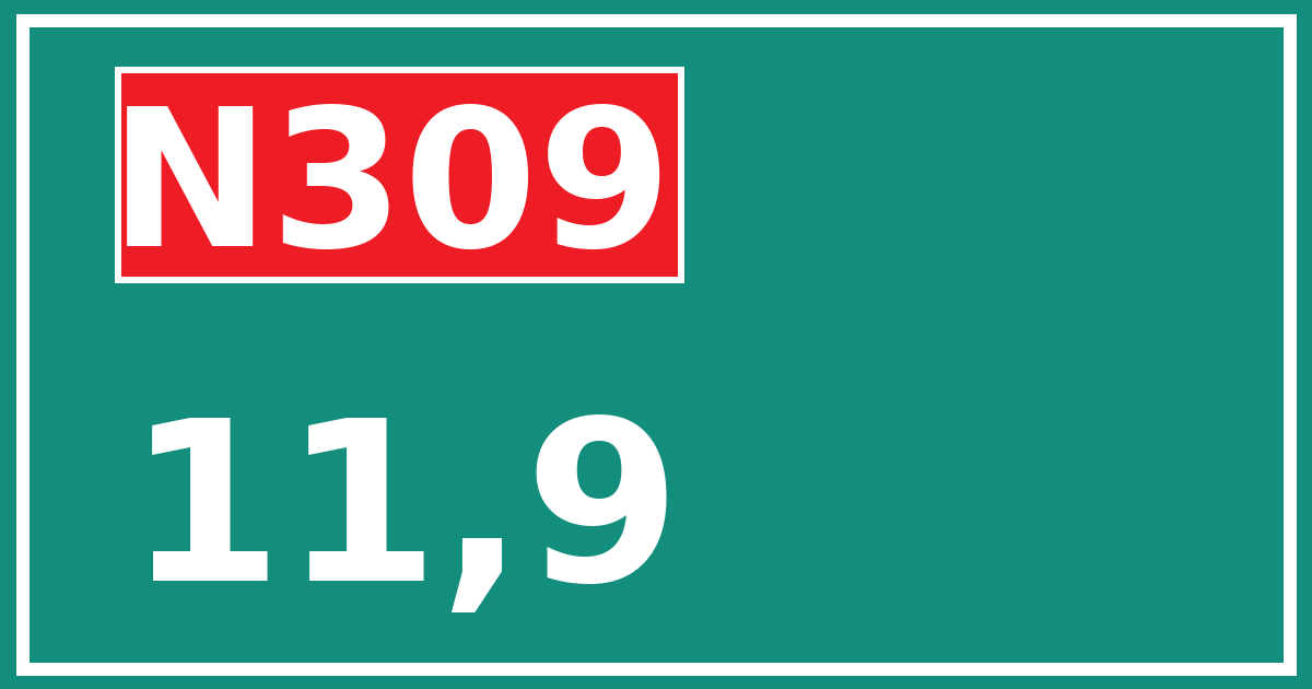Hectometerbord N309 11,9