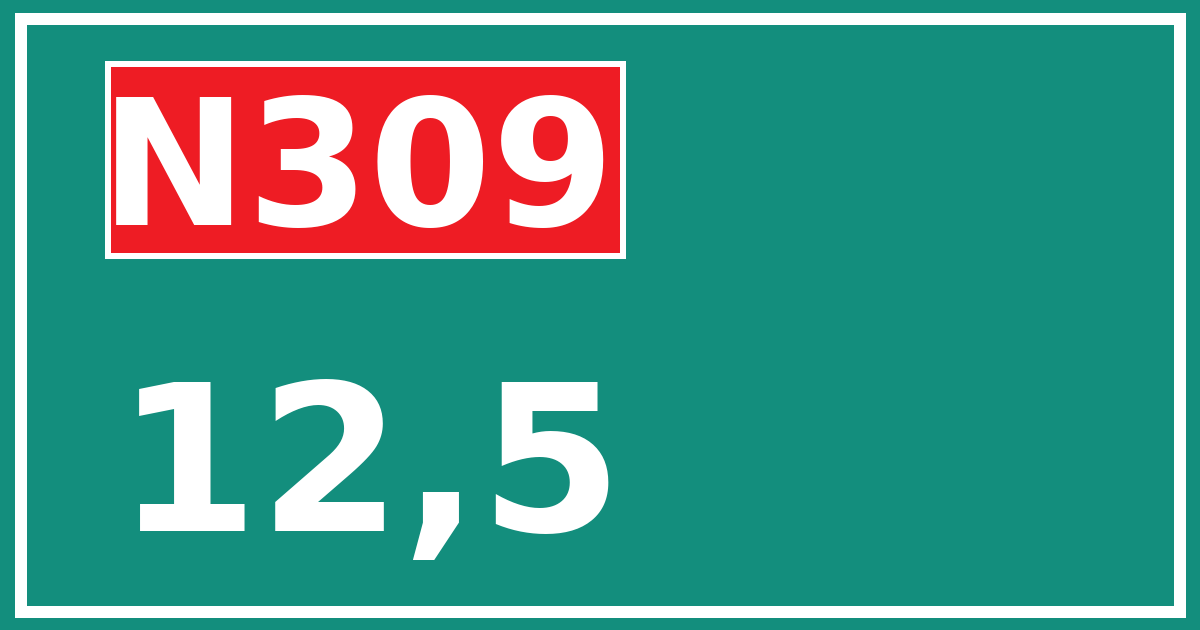 Hectometerbord N309 12,5