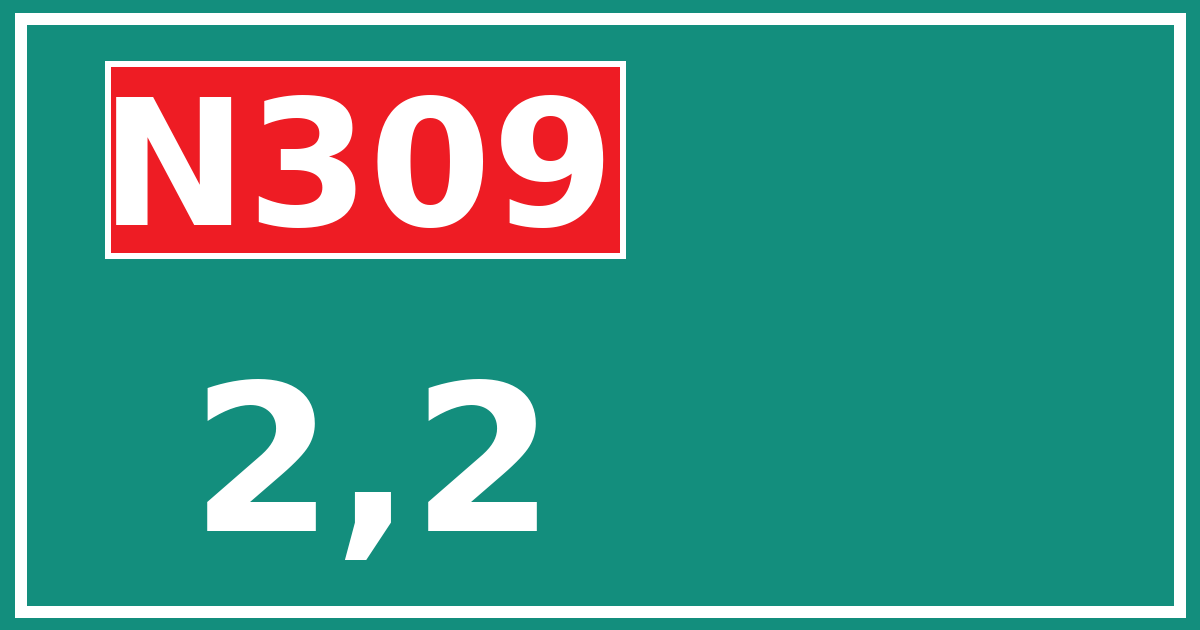 Hectometerbord N309 2,2