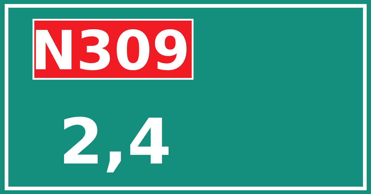 Hectometerbord N309 2,4
