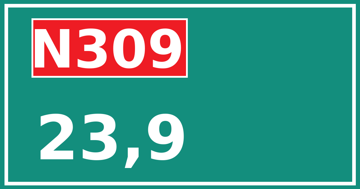 Hectometerbord N309 23,9