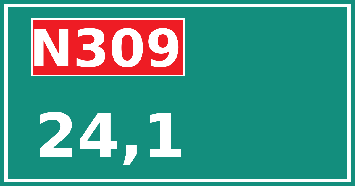 Hectometerbord N309 24,1
