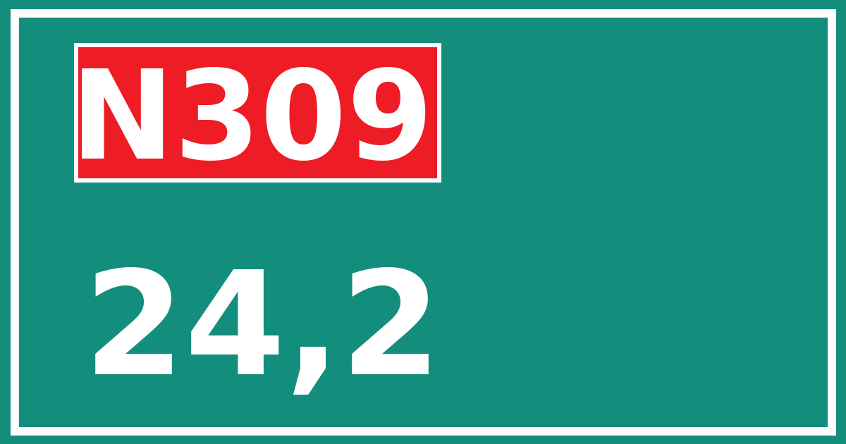Hectometerbord N309 24,2