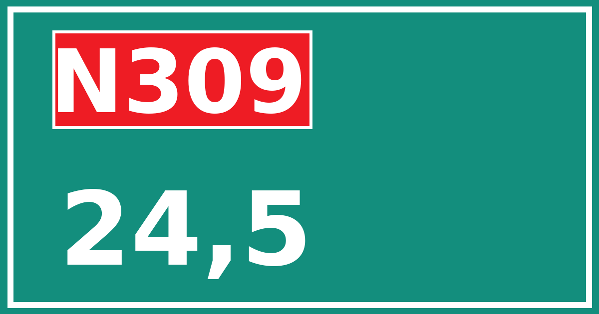 Hectometerbord N309 24,5