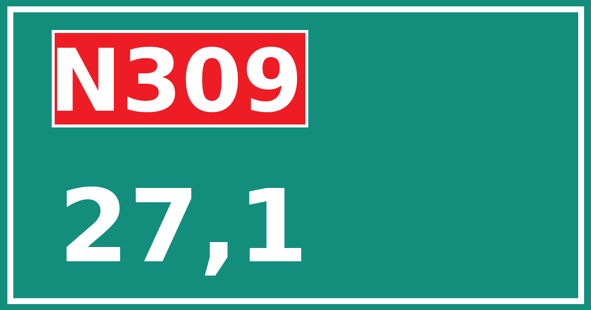 Hectometerbord N309 27,1