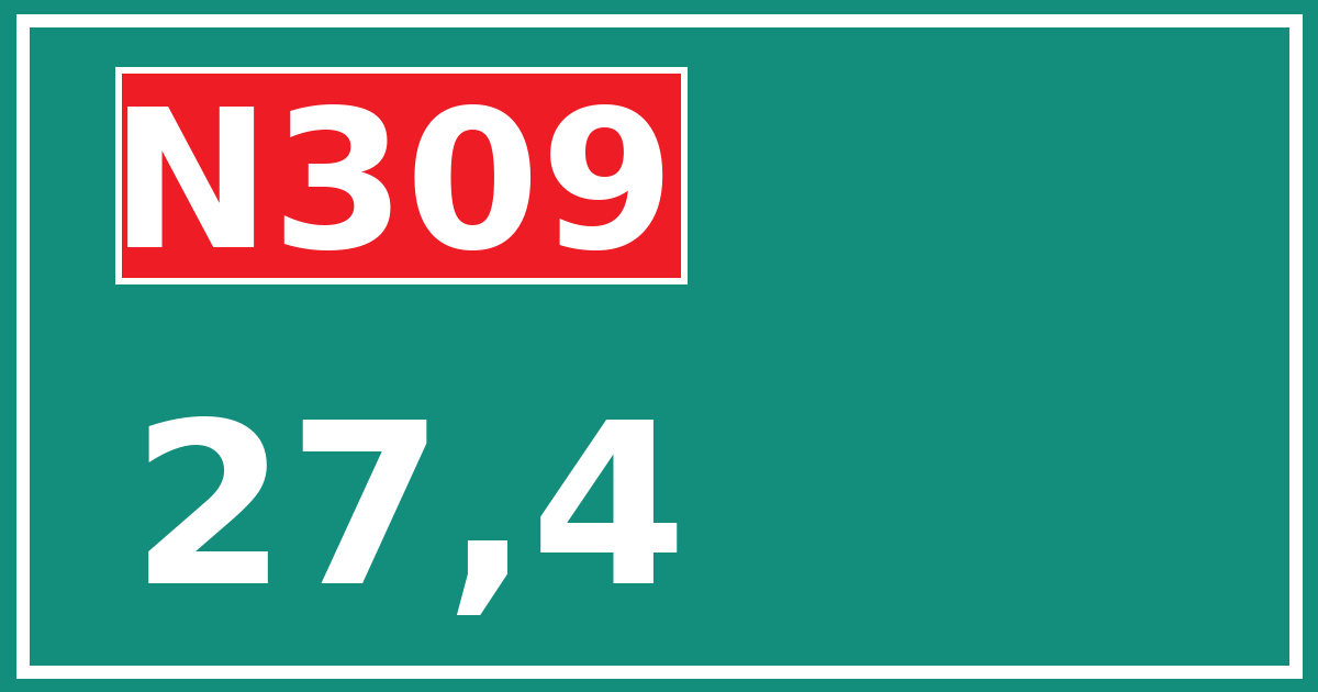 Hectometerbord N309 27,4