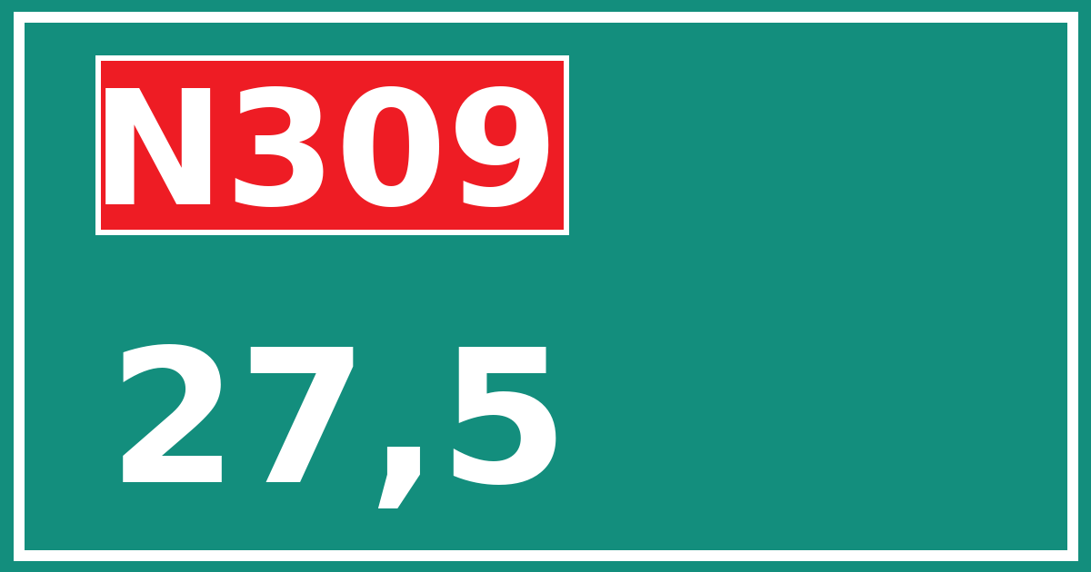 Hectometerbord N309 27,5