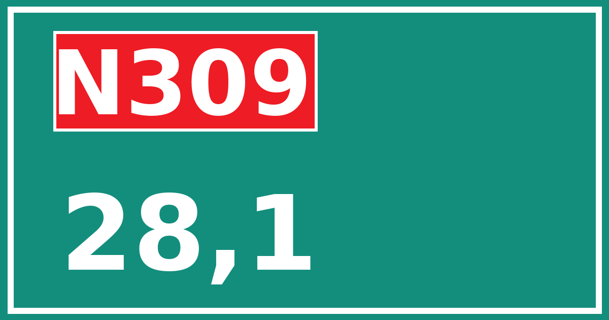 Hectometerbord N309 28,1