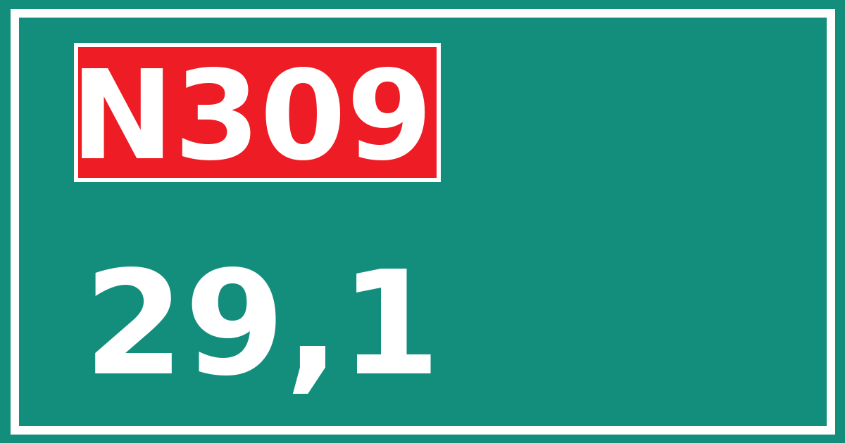 Hectometerbord N309 29,1
