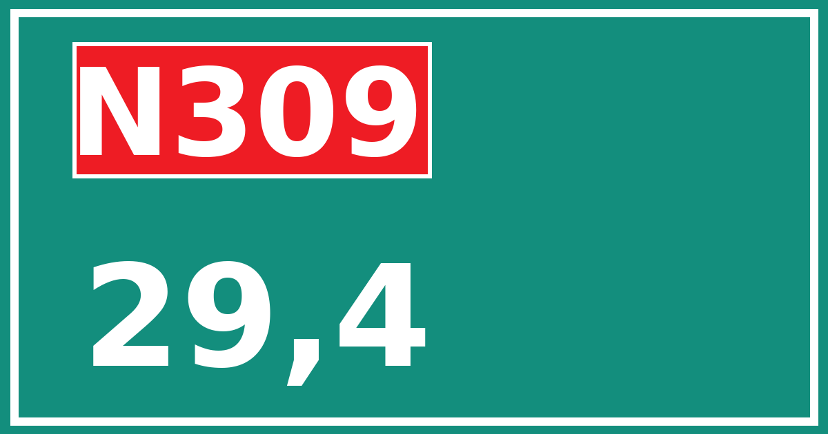 Hectometerbord N309 29,4