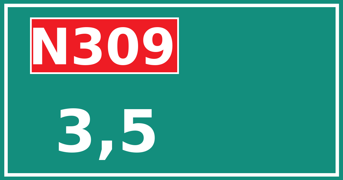 Hectometerbord N309 3,5