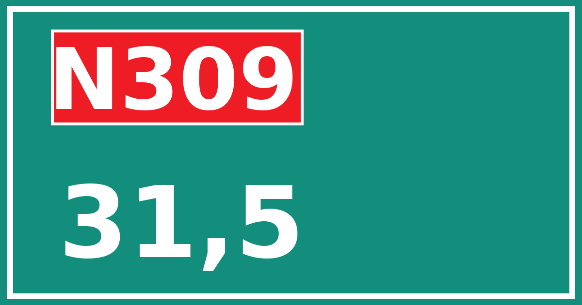 Hectometerbord N309 31,5