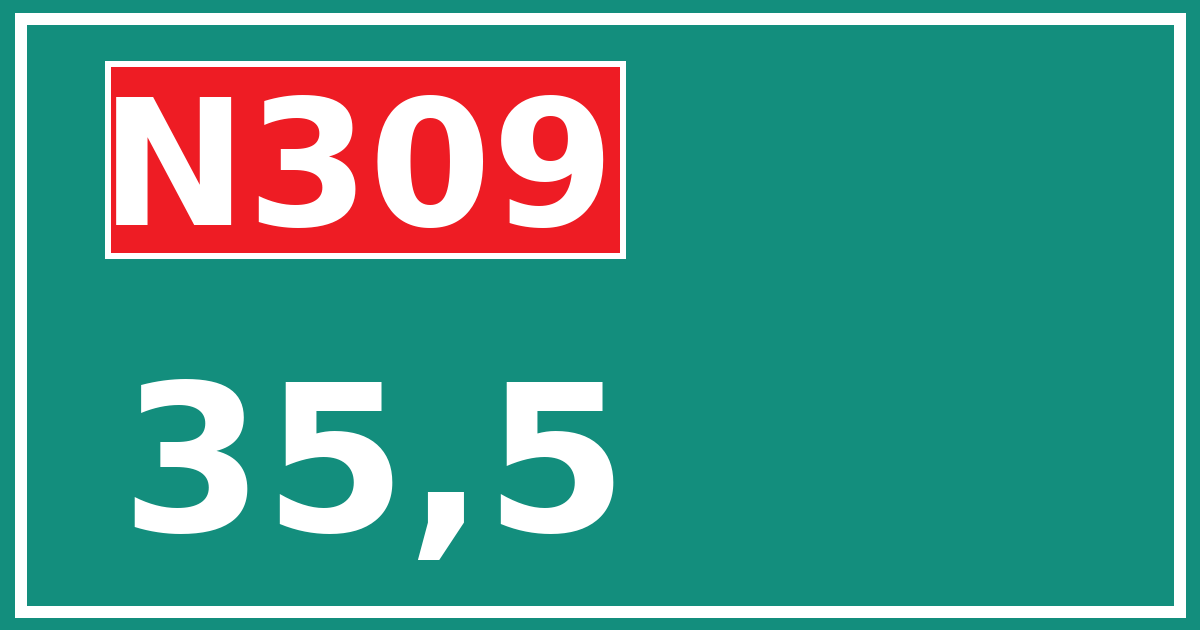 Hectometerbord N309 35,5