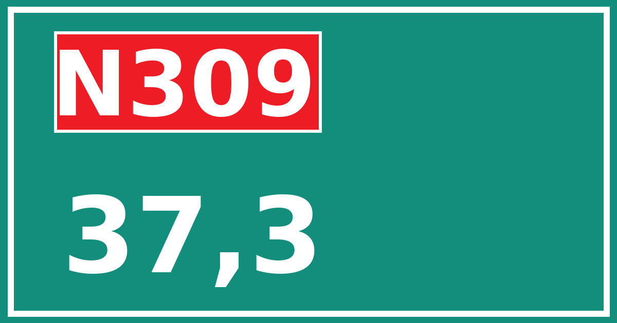 Hectometerbord N309 37,3