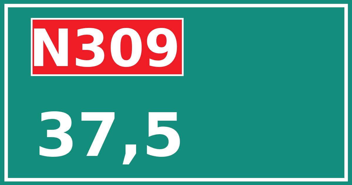 Hectometerbord N309 37,5