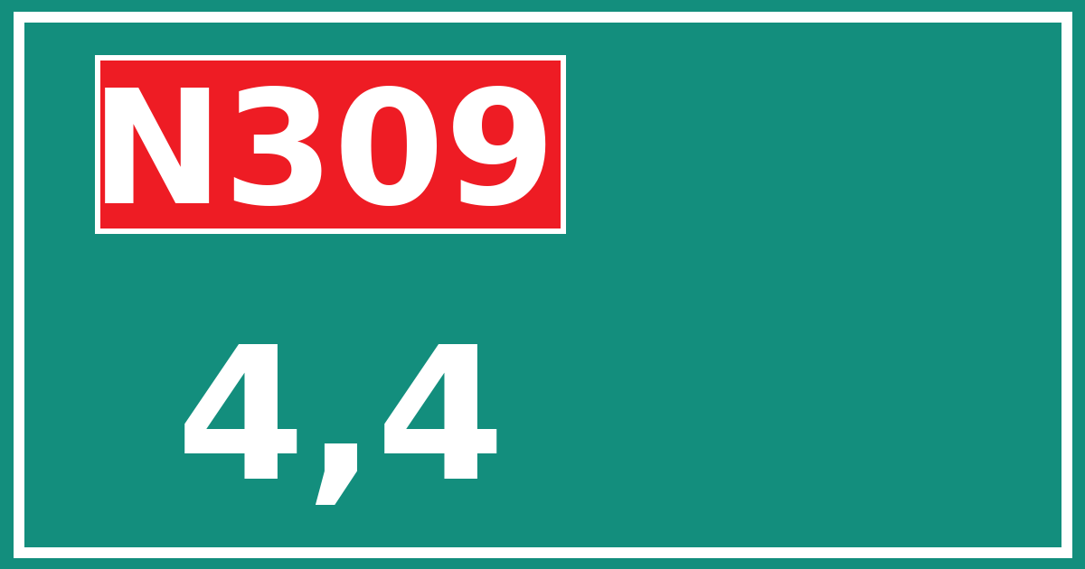 Hectometerbord N309 4,4