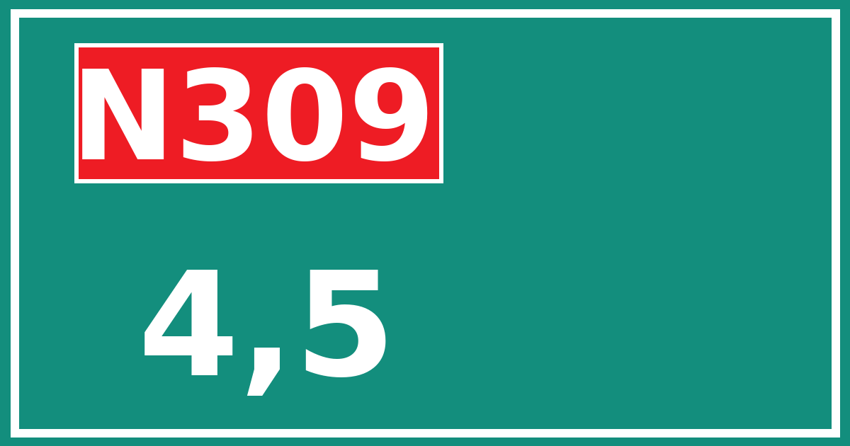 Hectometerbord N309 4,5