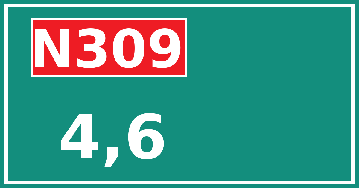 Hectometerbord N309 4,6