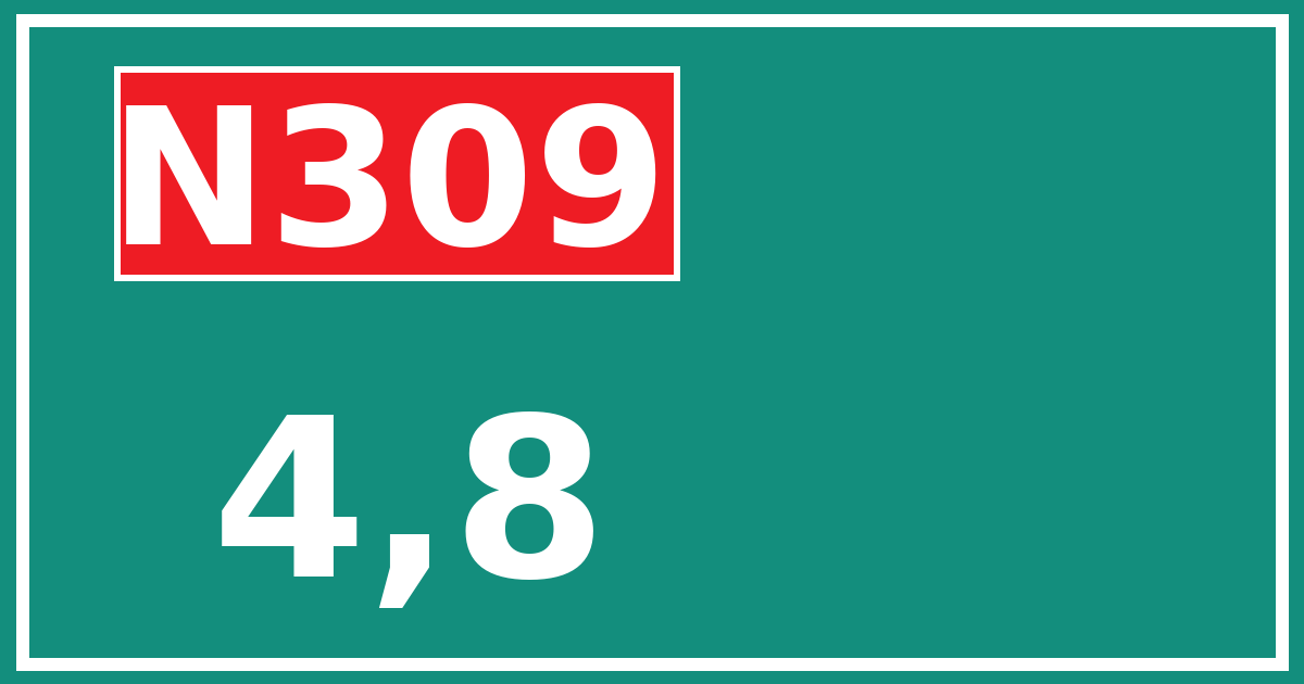 Hectometerbord N309 4,8