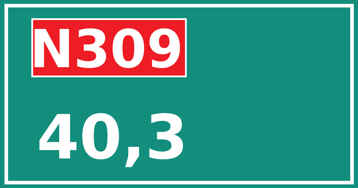 Hectometerbord N309 40,3