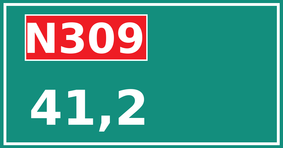 Hectometerbord N309 41,2