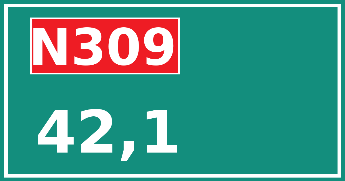 Hectometerbord N309 42,1