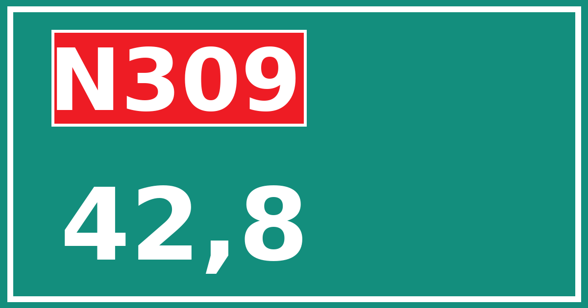 Hectometerbord N309 42,8