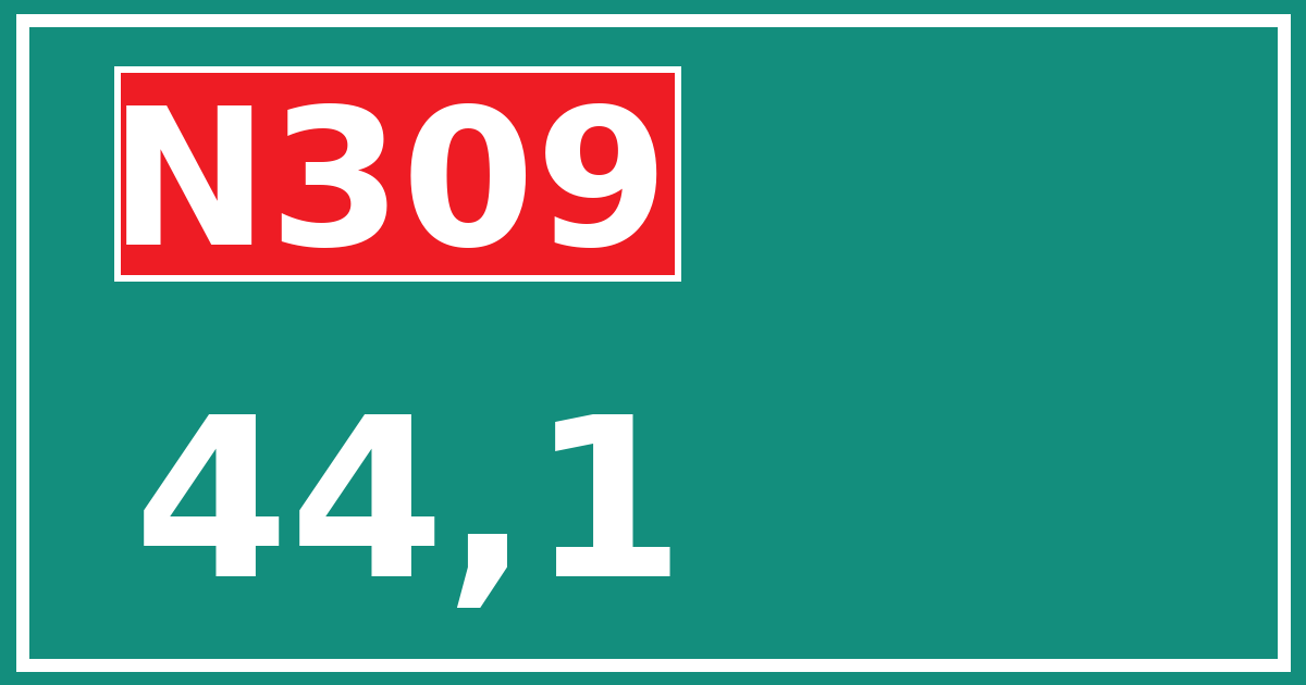Hectometerbord N309 44,1