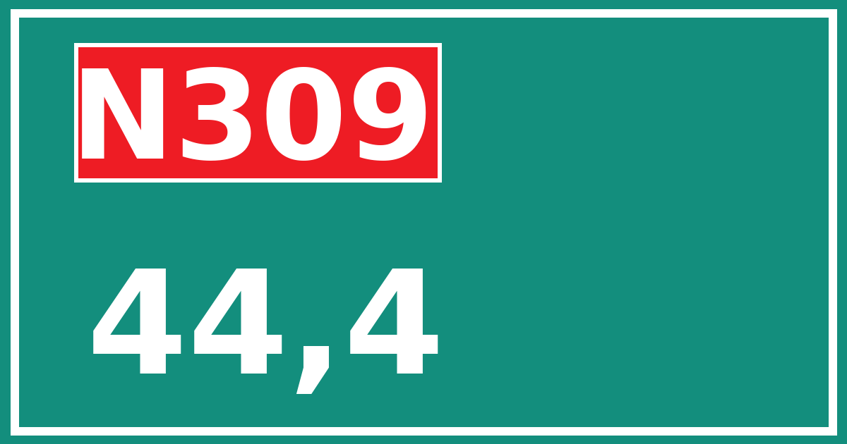 Hectometerbord N309 44,4