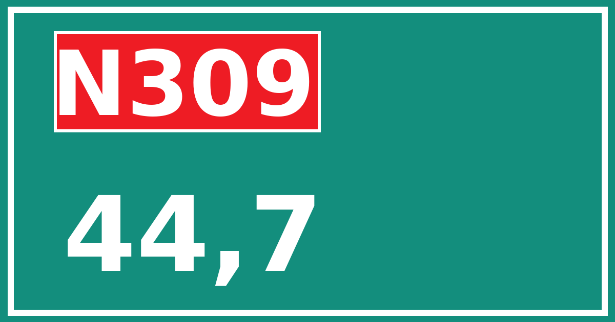Hectometerbord N309 44,7