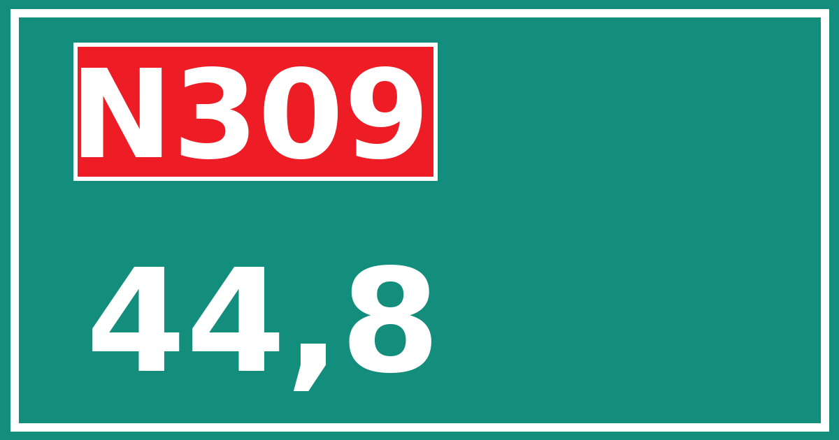 Hectometerbord N309 44,8