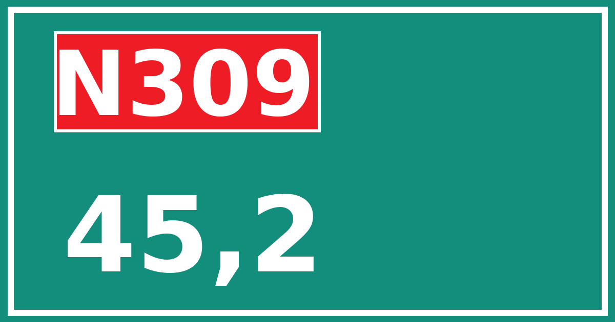 Hectometerbord N309 45,2