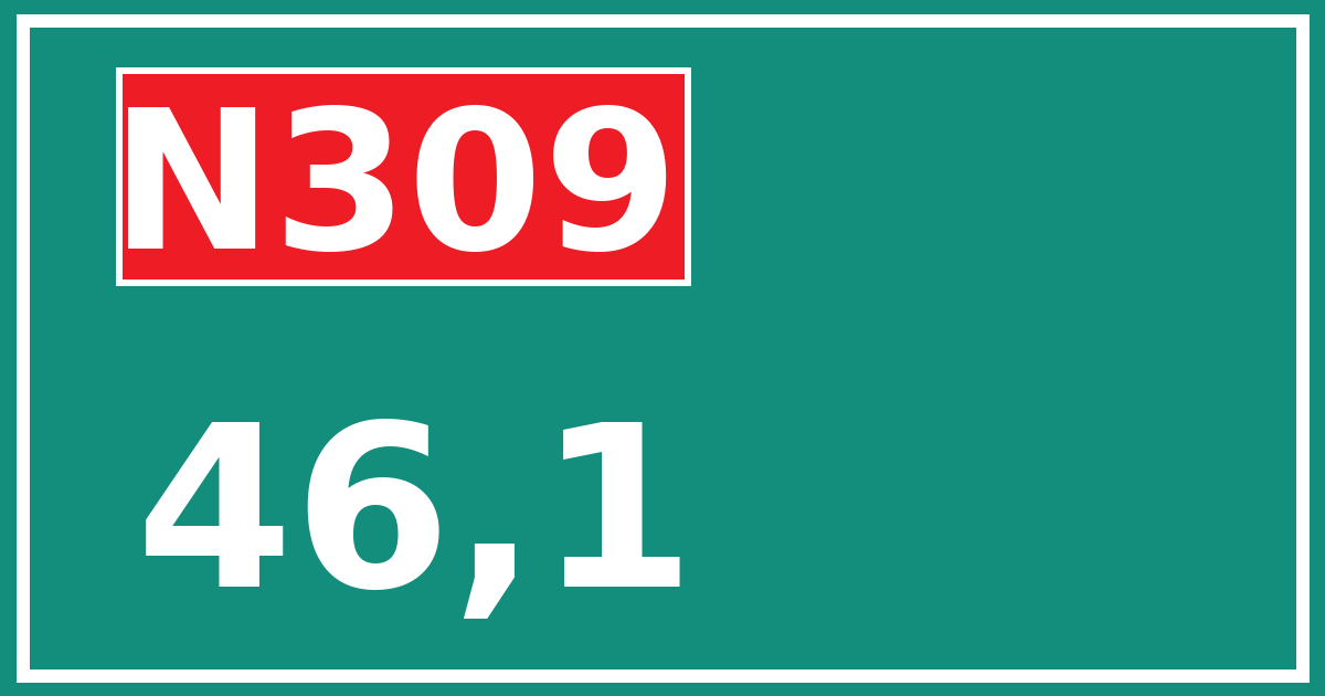 Hectometerbord N309 46,1