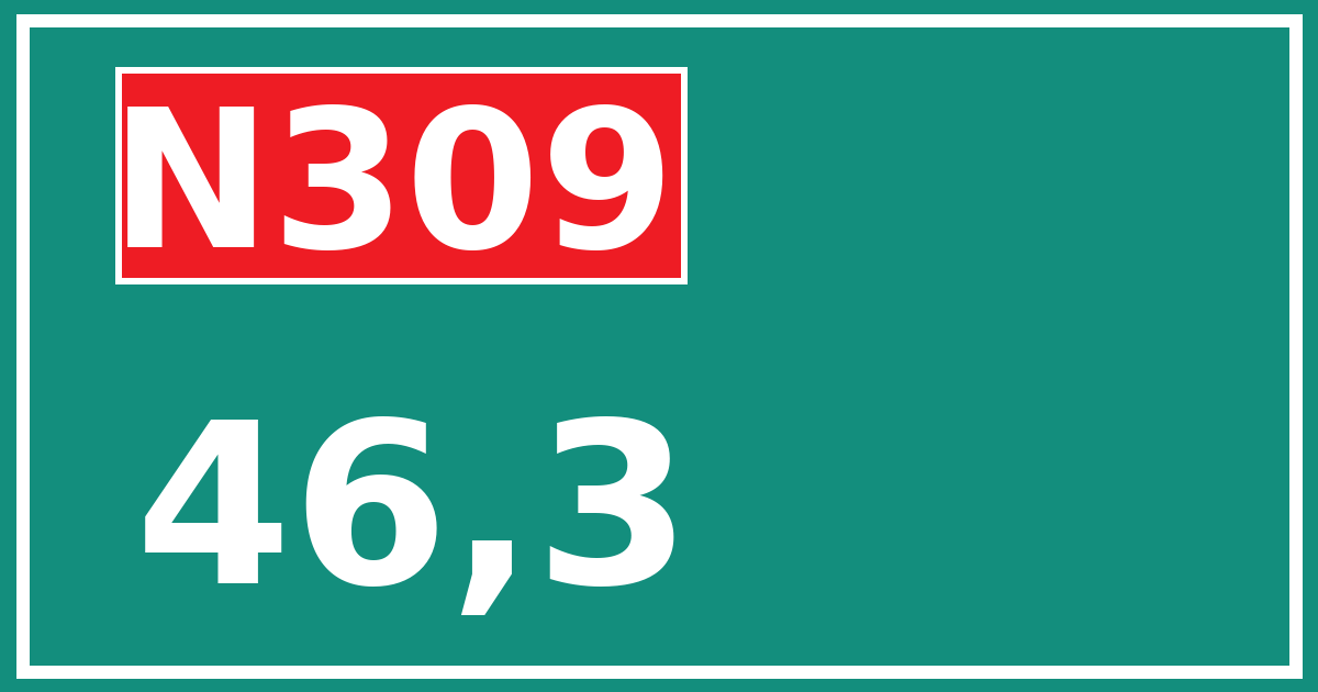 Hectometerbord N309 46,3