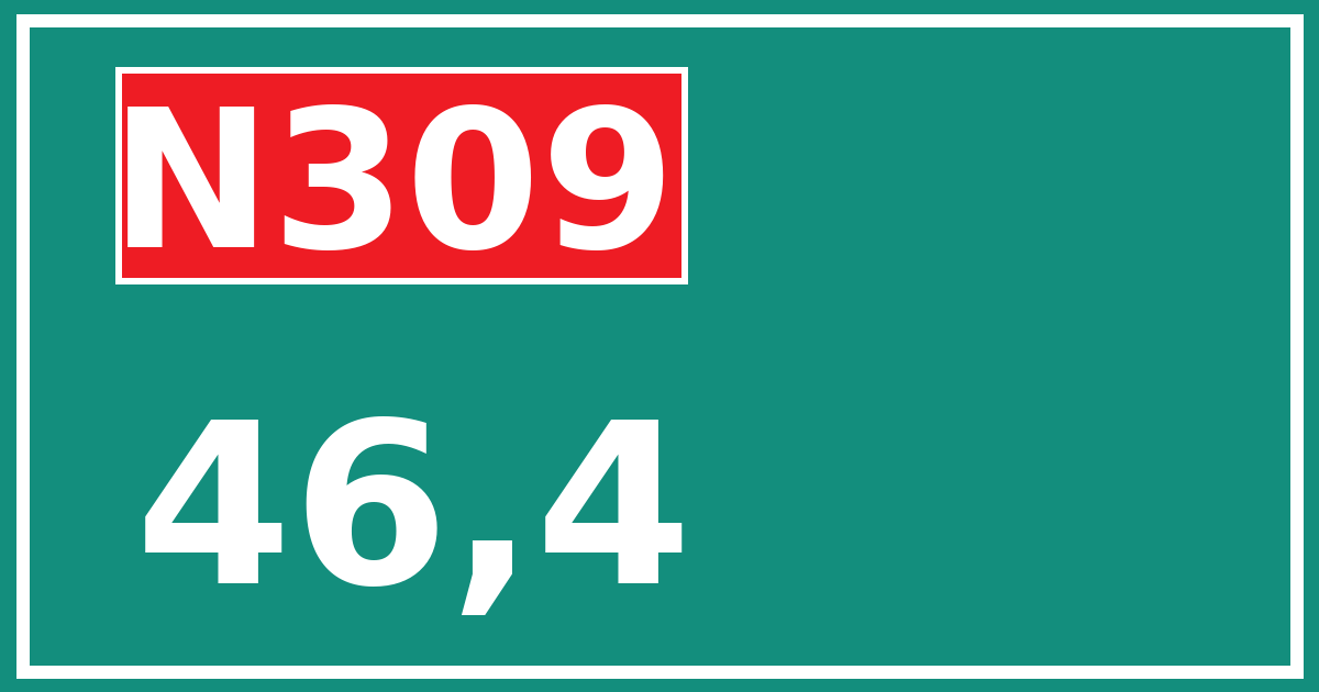 Hectometerbord N309 46,4