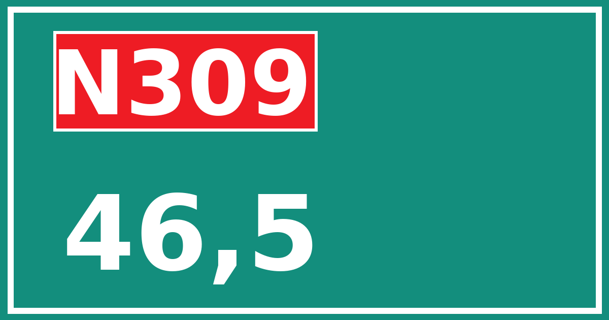 Hectometerbord N309 46,5