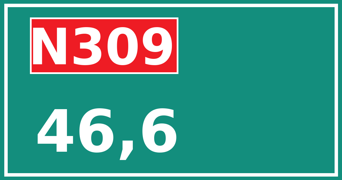 Hectometerbord N309 46,6
