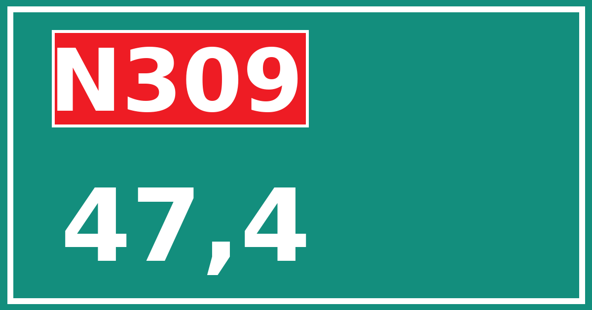 Hectometerbord N309 47,4