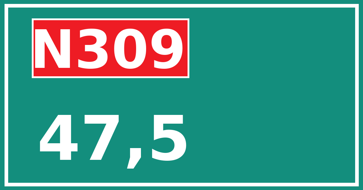 Hectometerbord N309 47,5