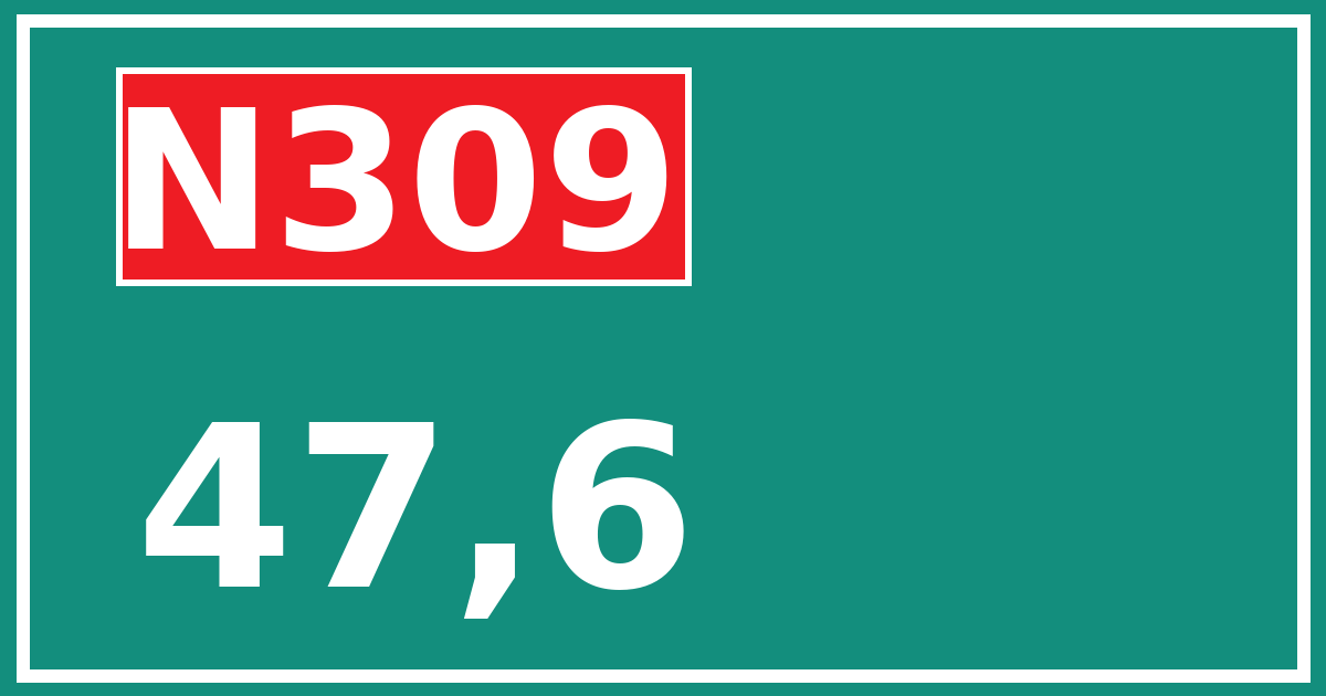 Hectometerbord N309 47,6