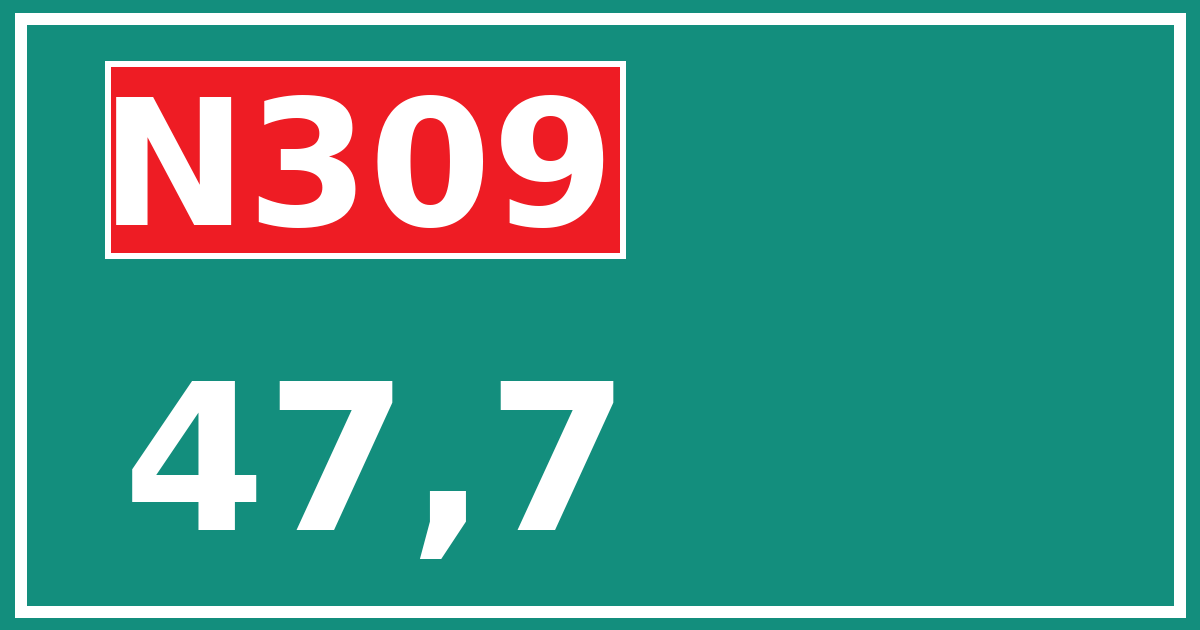 Hectometerbord N309 47,7